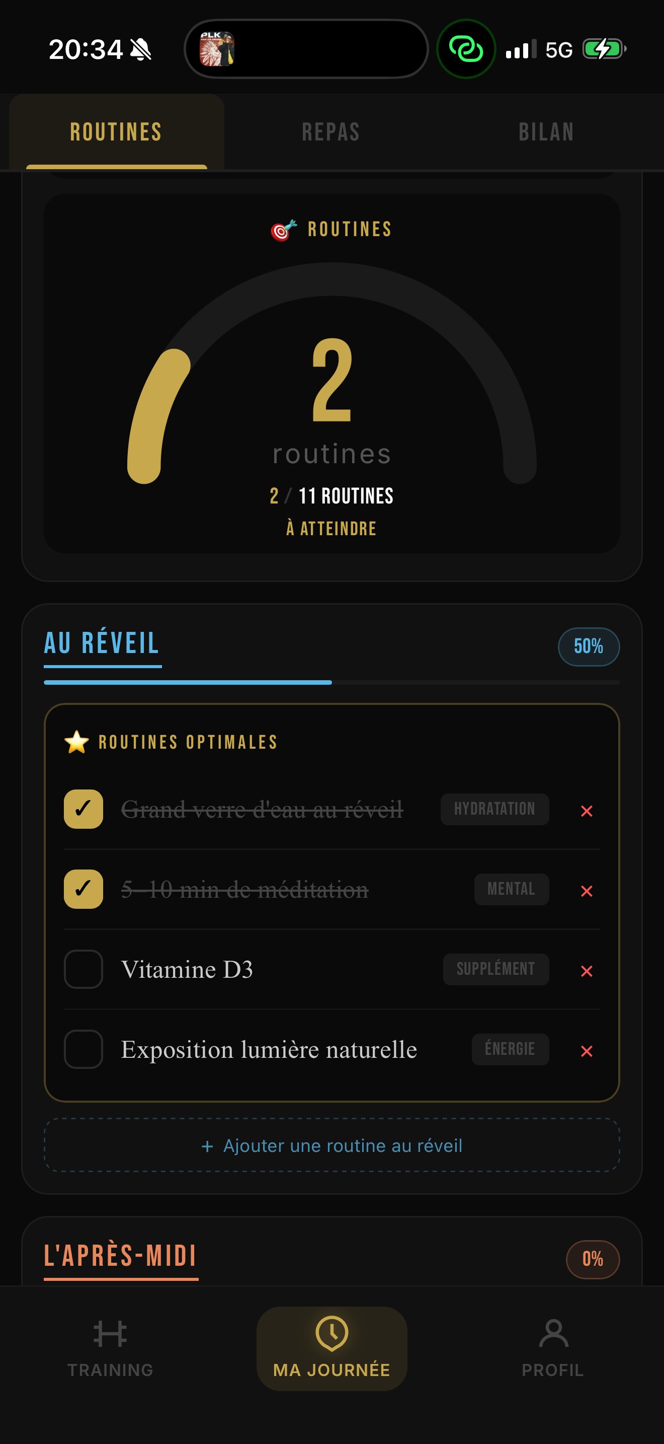Liste des routines par bloc