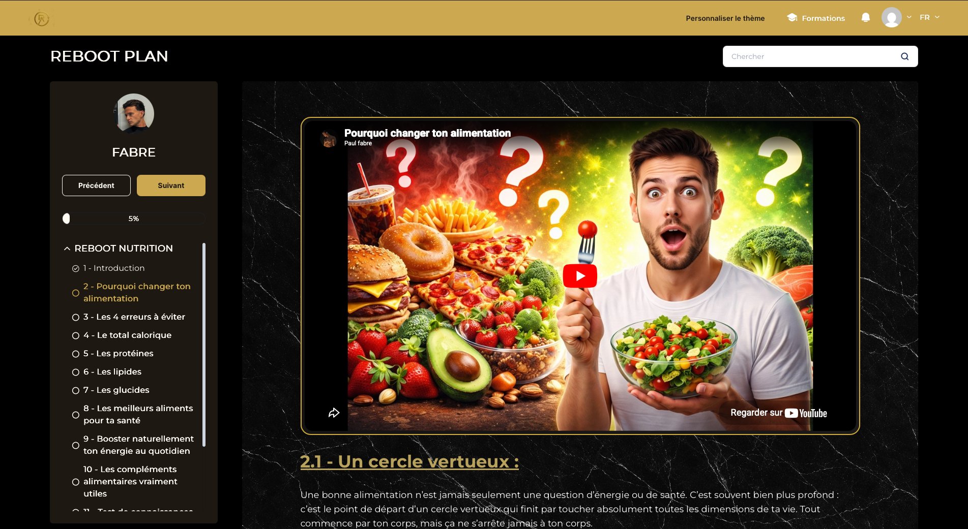 Module formation — Pourquoi changer ton alimentation