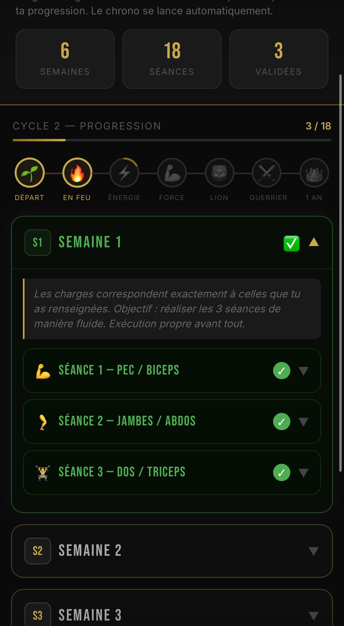 Séances détaillées — Reboot Training