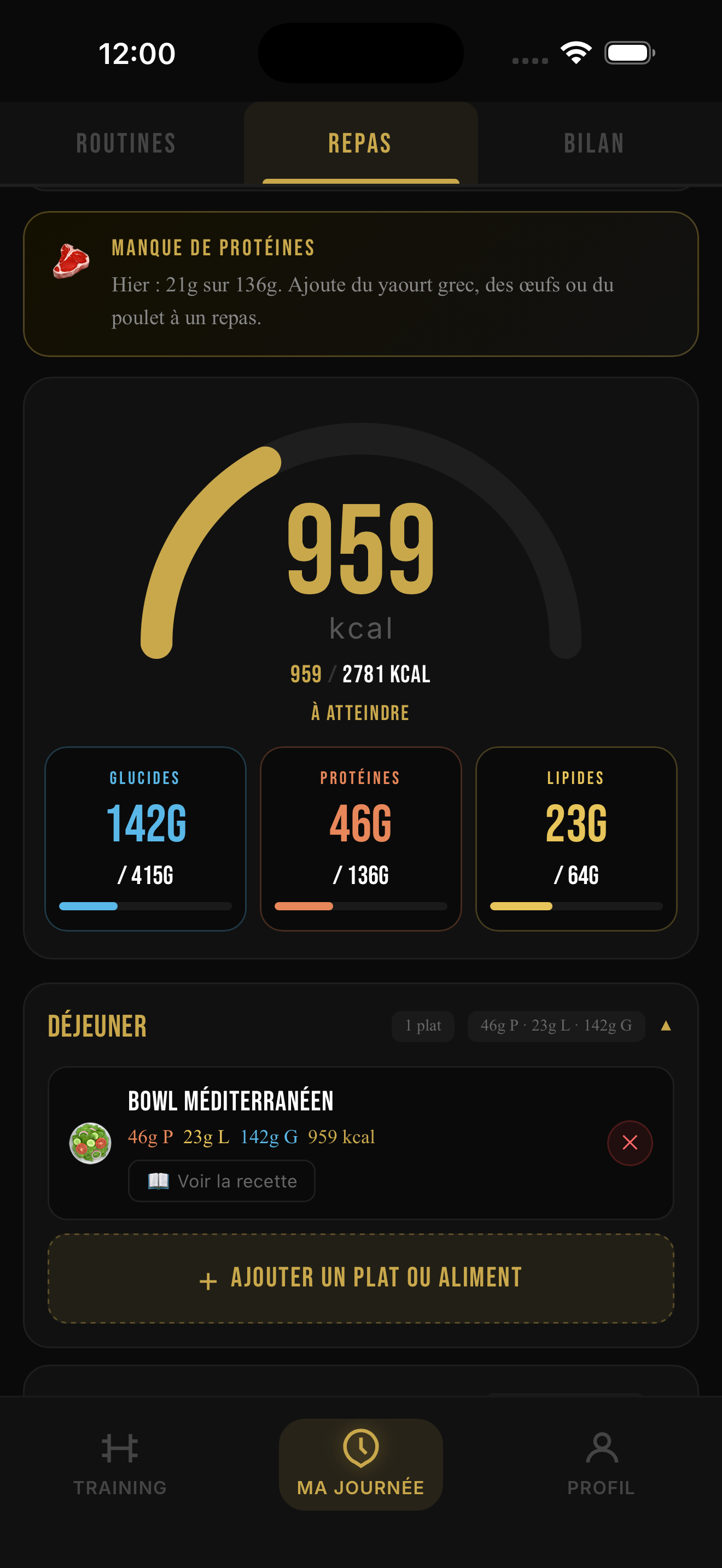 Reboot Plan App — Suivi nutrition
